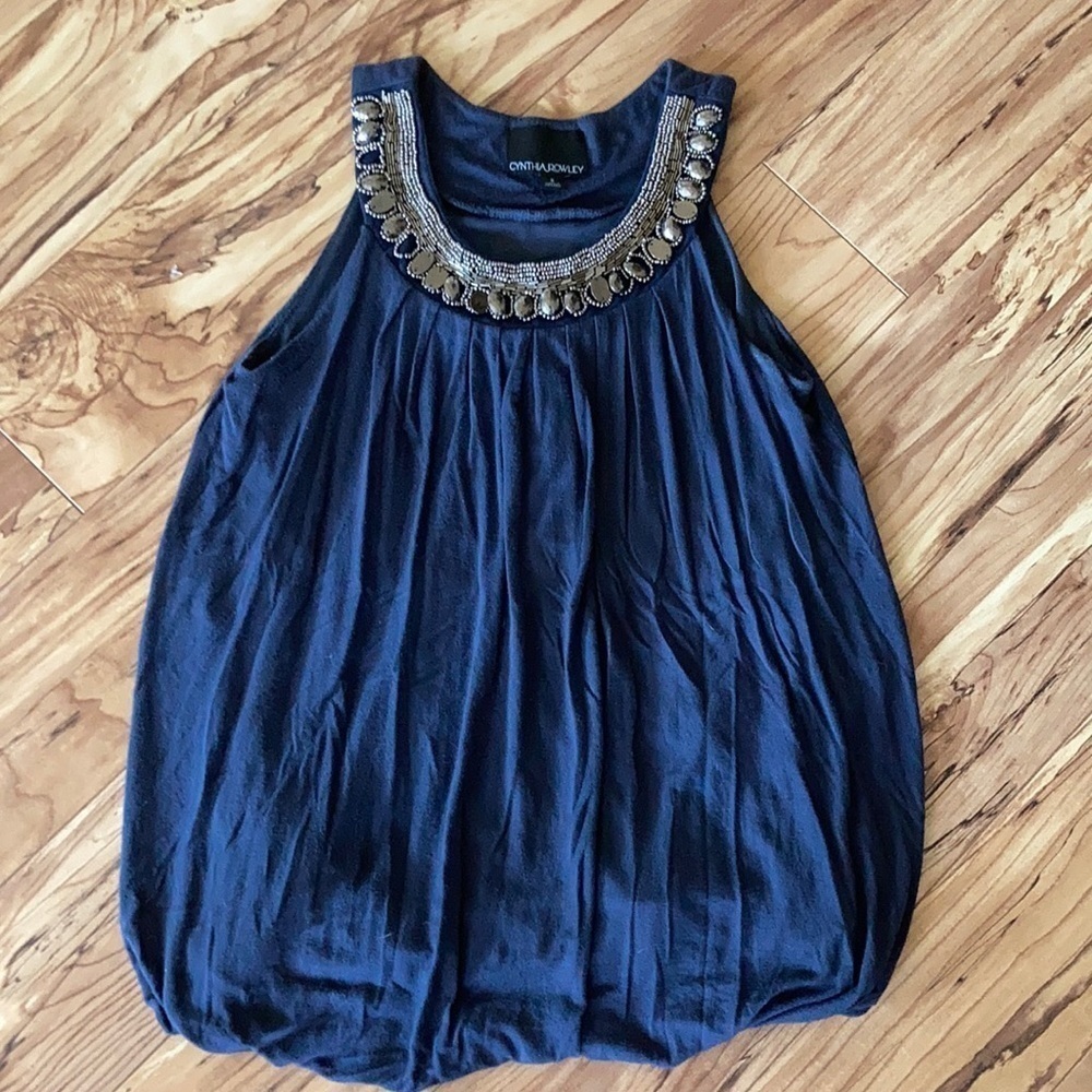 Cynthia Rowley tank top size S fancy navy blue